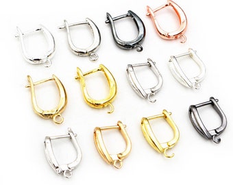 10pcs 2-Styles Bronze French Earring Hooks Lever Back Open Loop Setting for DIY Earring Clips Clasp Jewelry Making Accessories