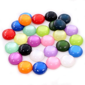 Nya mode 40 st 8 mm 10 mm 12 mm blandade färger kattögon-serien platt baksida resin cabochons smyckesaccessoarer grossisttillbehör