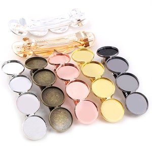 5pcs 12mm 20mm with 4 cameo High Quality Silver Plated / Bronze Gold Plated Copper Material Hairpin Hair Clips Hairpin Setting