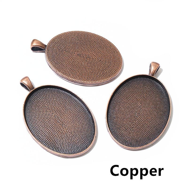 Montage Pour Cabochon 40x30mm - Plaqué Or - Pour Pendentif Ou Broche - Neuf Sans Emballage
