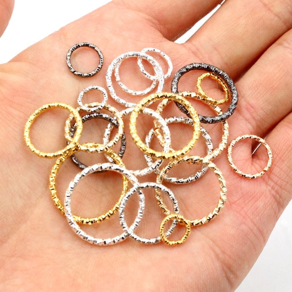 50-100pcs/lot 8 10 15 18 20mm 5-colors Jump Rings Round Twisted Split Rings  Connectors for Diy Jewelry Finding Making Supplies 