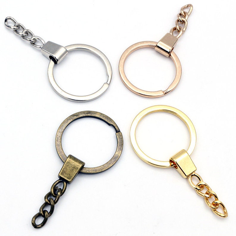 10pcs/lot Key Ring Taille de lanneau: 30mm Porte-clés Rhodium Bronze Gold Plaqué 50mm Long Round Split Keychain Keyrings Wholesale image 7