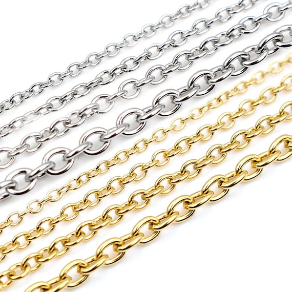 5 Meters/Lot Never Fade Stainless Steel Cross Necklace Chains