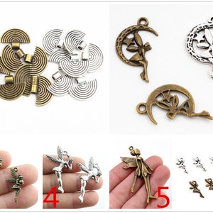 2/10/20/15/5/40pcs Antique Silver and Bronze Plated Fairy Girl Handmade Charms Pendant