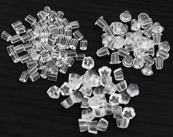 400 Stück 5 * 3mm und 4 * 2mm Kunststoff Ohrring Zurück Plug Kappe Nagel Zubehör Anti-allergische Entzündungshemmende DIY Schmuck Zubehör