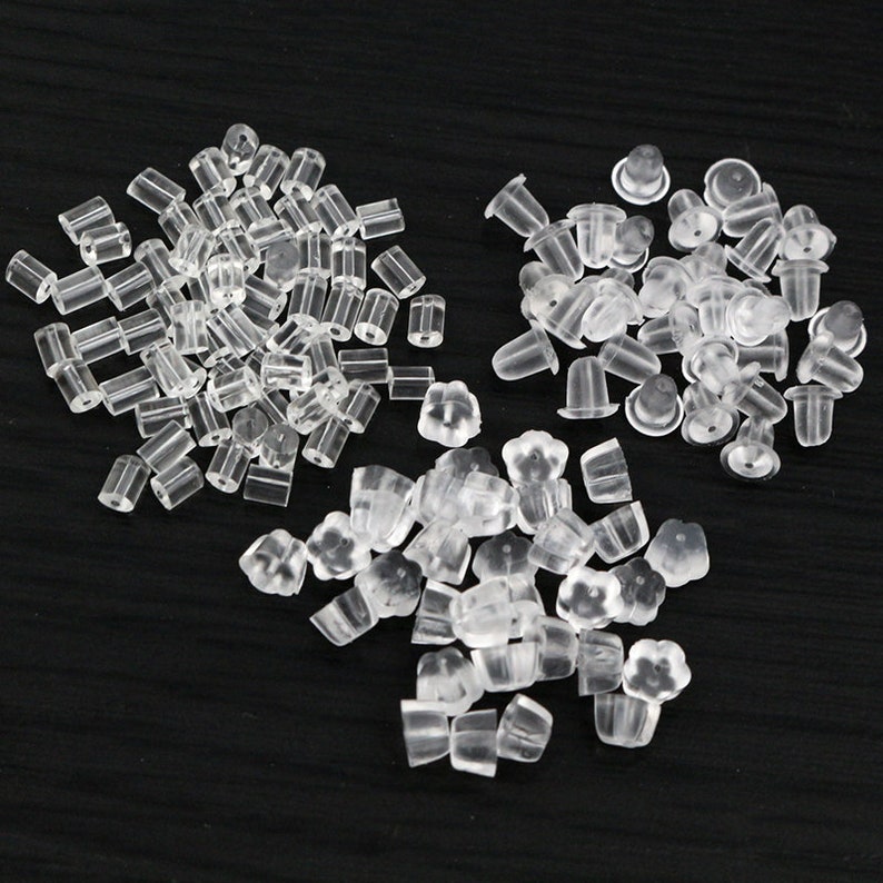 400pcs 53mm And 42mm plastic Earring Back Plug Cap Nail Accessories Anti-allergic Anti-inflammatory DIY Jewelry Accessories image 1