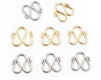 30 pièces en acier inoxydable couleur or W forme fin fermoirs crochets connecteurs de chaîne pour Bracelet collier bijoux à bricoler soi-même faisant des fournitures