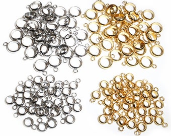 20pcs Stainless Steel Gold Color Loop Hoops Rings Circle Connector Diy Jewelry Findings Accessories for Bracelet Neckalce