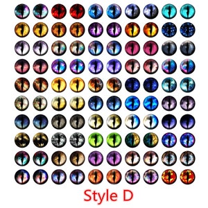 100 stücke 50 paar Drachen Augen Katzenauge Spielzeug Heißer Verkauf 6mm 8mm 10mm 12mm Handgemachte Foto Glas Cabochons DIY machen Zubehör Style D