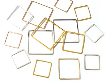 20-50pcs 15/20/25mm Brass Closed Square Ring Earring Wires Hoops Pendant Connectors Rings For DIY Jewelry Making Supplies Accessories