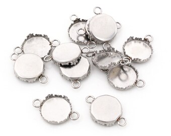 12mm 20pcs Stainless Steel Cameo Setting