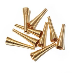 15pcs Metal Spring Funnel Shape Spacer Beads Caps DIY Beading Supplies Cone Spring Coil End caps For Jewelry Makings Accessories KC Gold