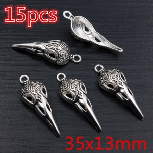 Nuevo Fashipn Antiguo Plateado Pájaro Luna Corazón de Venado Chrams Colgante de aleación de metal DIY Charms DIY Jewelry Making Findings 35x13mm 15pcs