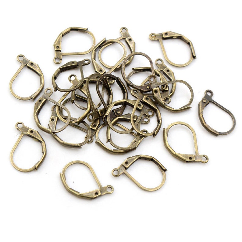 1510mm 50pcs High Quality 6 Colors Plated Brass French Earring Hooks Wire Settings Base Settings Whole Sale image 8