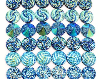 40pcs 12mm Resin Cabochon Cameo Cover