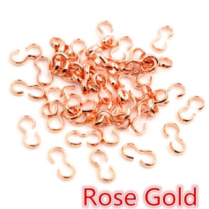 8 4mm / 13x6 100 teile / los 6 Farben überzogene Anhänger Halskette Schnalle Verschluss Verbinder Armreif Armband für Cameo Schmuck Zubehör für DIY Rose Gold