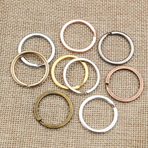 20 unids/lote 25mm llavero rodio bronce 9 colores plateado bucle anillo llaveros venta al por mayor DIY joyería hallazgos imagen 2