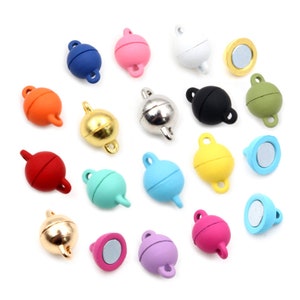 5set Round Shaped Magnetic Connected Clasps Beads Charms End Caps for DIY Couple Bracelet Necklace Making Jewelry