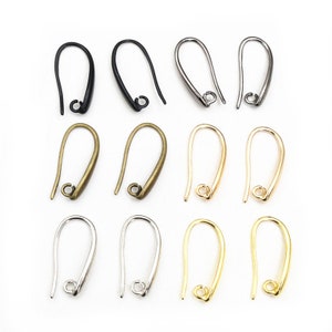 20x11mm 10pcs High Quality 5 Colors Plated Brass French Earring Hooks Wire Earrings Clasps Settings Base Settings Whole Sale image 1