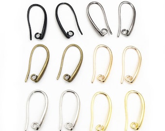 20x11mm 10pcs High Quality 5 Colors Plated Brass French Earring Hooks Wire Earrings Clasps Settings Base Settings Whole Sale