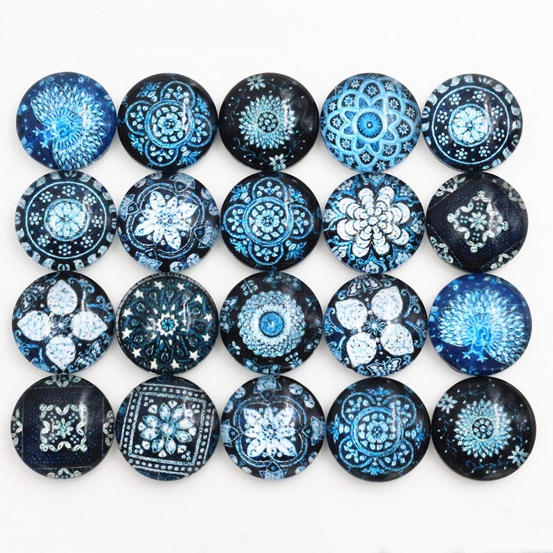 12/25MM Mixed Handmade Glass Cabochons Pattern Domed Jewelry - Etsy