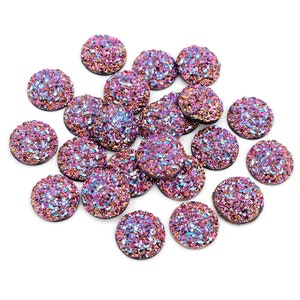 New Fashion 40pcs 8mm 10mm 12mm Mix Colors Natural Stone Convex Series Flat back Resin Cabochons Jewelry Accessories Wholesale Supplies image 8