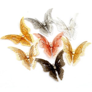 10 Stück 41x63mm Metall Kupfer Schmetterling Filigran Wickel verbinder Charm DIY Schmuck Zubehör Zubehör Zubehör Zubehör Für Schmuck