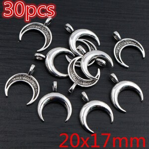 Nuevo Fashipn Antiguo Plateado Pájaro Luna Corazón de Venado Chrams Colgante de aleación de metal DIY Charms DIY Jewelry Making Findings 20x17mm 30pcs