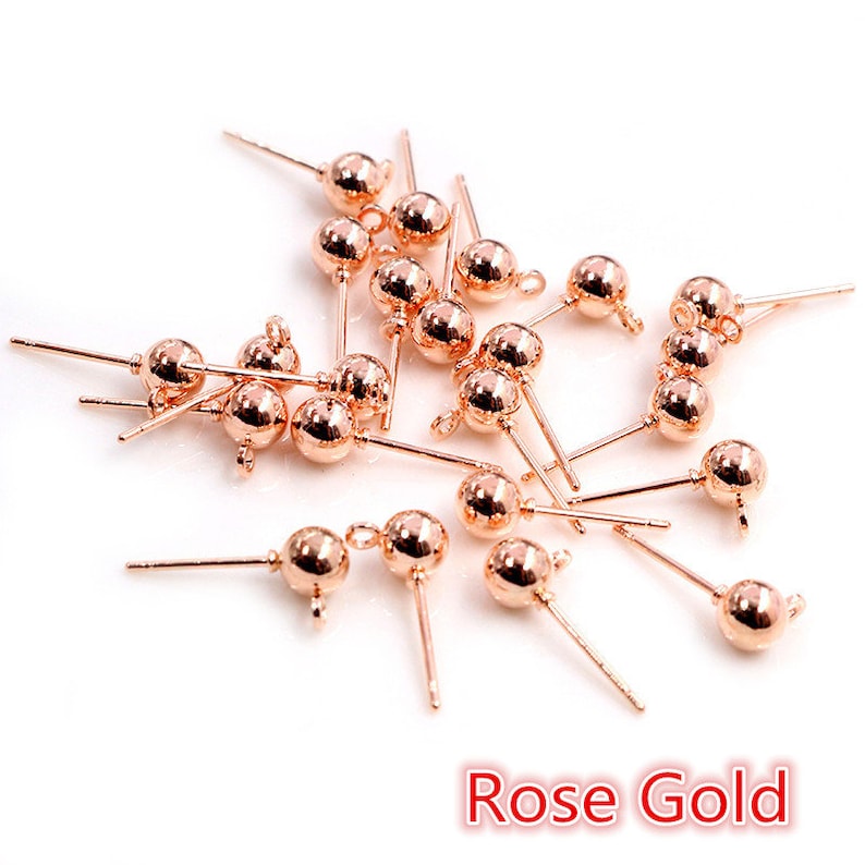 50pcs/lot 3/4/5mm 6 Colors Pin Findings Stud Earring Basic Pins Stoppers Connector For DIY Jewelry Making Accessories Supplies image 5