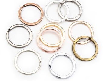 20 unids/lote 25mm llavero rodio bronce 9 colores plateado bucle anillo llaveros venta al por mayor DIY joyería hallazgos