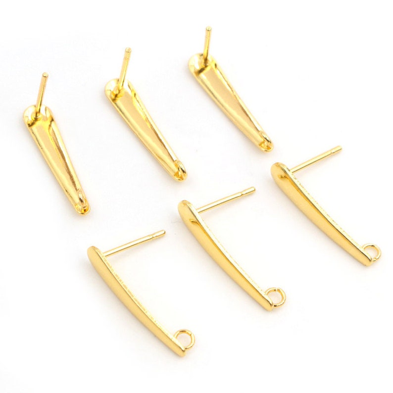 Nunca se desvanece 15x12mm / 20x13mm 20pcs / Lote 316 acero inoxidable oro chapado arete studs ganchos ganchos ganchos alambre para accesorios de suministros de joyería Stainless Steel Gold