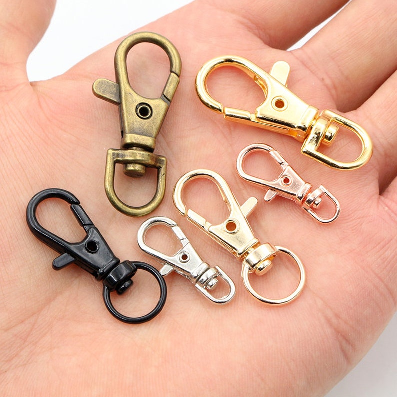 10pcs/lot 23mm 32mm 36mm 38mm Bronze Rhodium Gold Silver Plated Jewelry Findings,Lobster Clasp Hooks for Necklace&Bracelet Chain DIY image 3