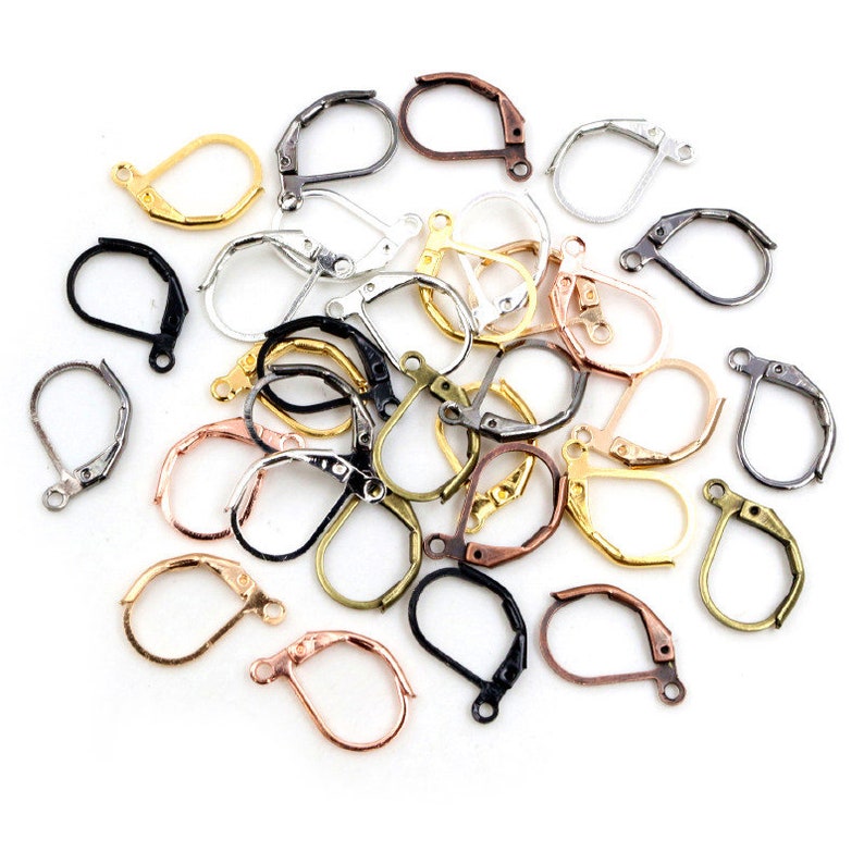 1510mm 50pcs High Quality 6 Colors Plated Brass French Earring Hooks Wire Settings Base Settings Whole Sale Mix