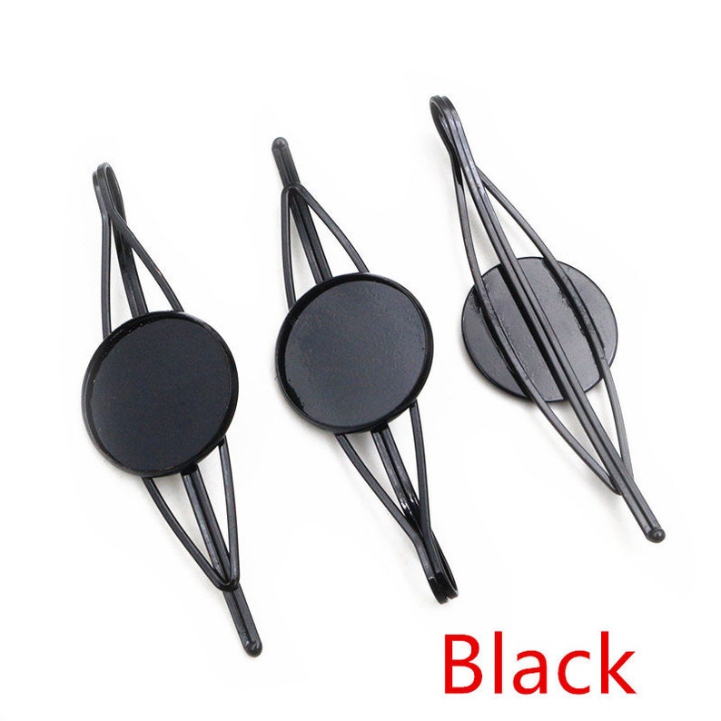 10pcs 20mm High Quality Bronze and Silver Plated Copper Material Hairpin Hair Clips Hairpin Base Setting Cabochon Cameo image 10