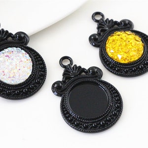 20pcs 12mm Inner Size 5 Colors Fashion Style Cabochon Base Cameo Setting Charms Pendant image 6