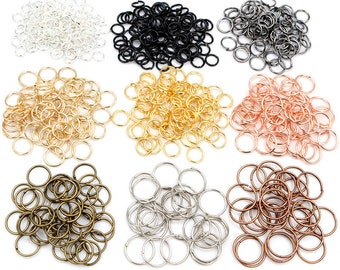 200 pièces 3/4/5/6/7/8/10/12mm boucles simples ouvertes anneaux de saut en métal bijoux à bricoler soi-même résultats anneau fendu pour fournitures de fabrication de bijoux