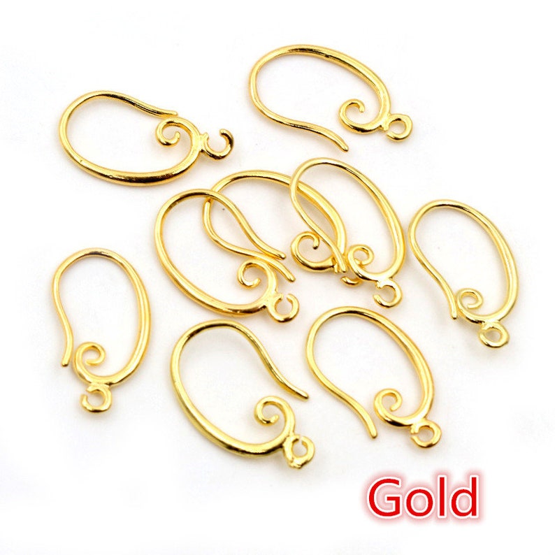 10 pezzi 5pair 19x11mm Alta Qualità Classic 8 colori placcato ottone francese Orecchini Ganci Impostazioni del filo Impostazioni di base Tutta la vendita Gold