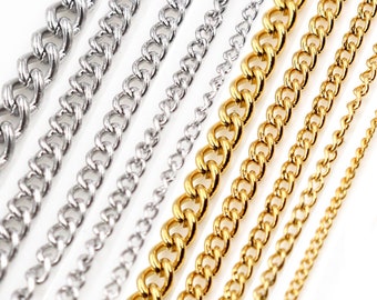 5 Meters/Lot Never Fade Thicken Stainless Steel Necklace Chains Bulk For DIY Jewelry Findings Making Materials Handmade Supplies