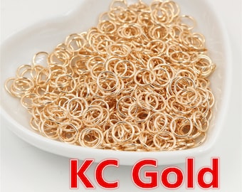 200pcs 3/4/5/6/7/8/10mm KC Gold Color Metal FAI DA TE Gioielli Findings Open Single Loops Jump Rings & Split Ring per la produzione di gioielli