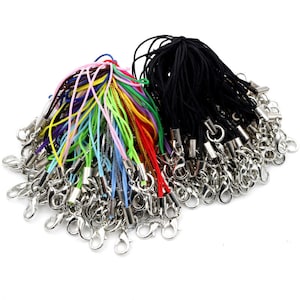 100pcs Lanyard Lariat Strap Cords Lobster Clasp Rope Keychains Hooks Mobile Set Charms Keyring Bag Accessories Key Ring