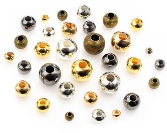 50-500 unids/lote 2-8mm Color oro plata cuentas espaciadoras redondas extremo de bola cuentas de Metal para hacer joyería DIY accesorios