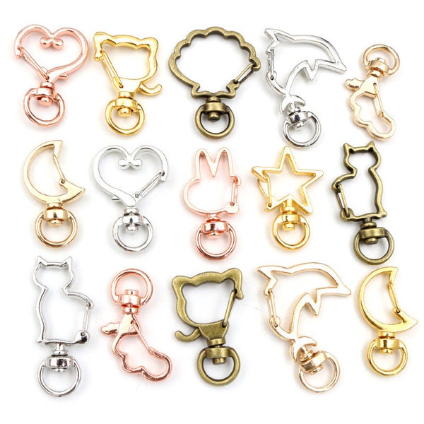 10pcs/lot Snap Hook Trigger Clips Buckles for Keychain Lobster Lobster Clasp Hooks for Necklace Key Ring Clasp DIY Making