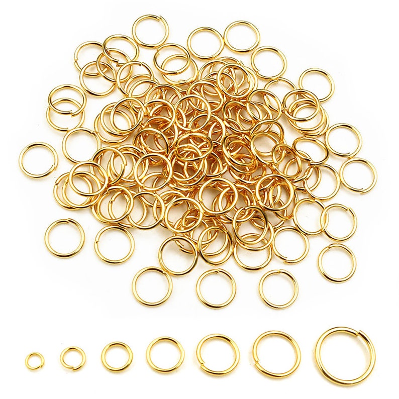 200 stks/partij 3-10mm Rvs Goud Kleur DIY Sieraden Bevindingen Open Ringetjes & Split Ring voor sieraden maken Gold Color