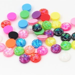 40pcs 6mm 8mm 10mm Built-in metal foil Resin Cabochon Cameo Cover