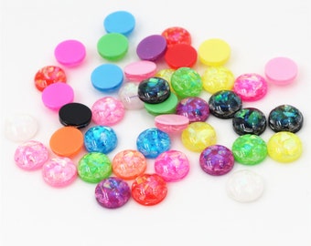 40pcs 6mm 8mm 10mm Built-in metal foil Resin Cabochon Cameo Cover