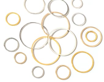 20-50pcs/lot 8-40mm Brass Closed Ring Earring Wires Hoops Pendant Connectors Rings For DIY Jewelry Making Supplies Accessories