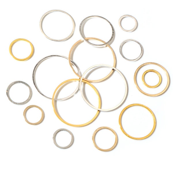 20-50pcs/lot 8-40mm Brass Closed Ring Earring Wires Hoops Pendant Connectors Rings For DIY Jewelry Making Supplies Accessories