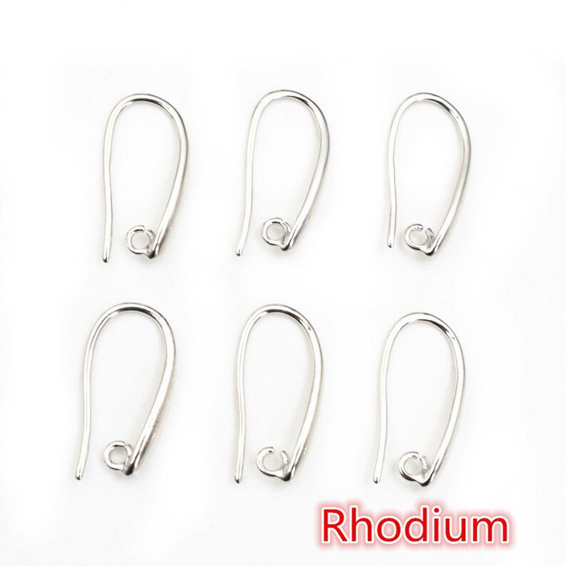 20x11mm 10pcs High Quality 5 Colors Plated Brass French Earring Hooks Wire Earrings Clasps Settings Base Settings Whole Sale Rhodium