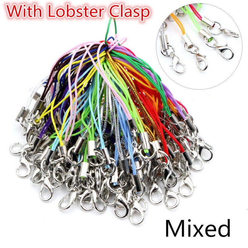 100pcs Cordón Lariat Correa Cordones De Langosta Cierre Cuerda Llaveros Ganchos Juego Móvil Amuletos Llavero Bolsa Accesorios Llavero Anillo imagen 6