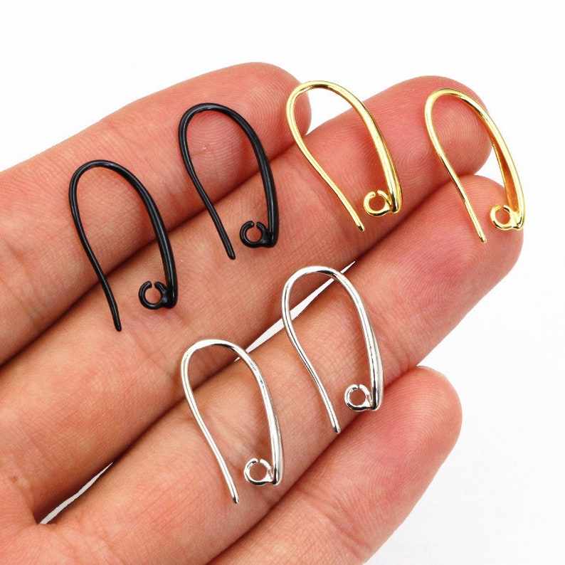 20x11mm 10pcs High Quality 5 Colors Plated Brass French Earring Hooks Wire Earrings Clasps Settings Base Settings Whole Sale image 2